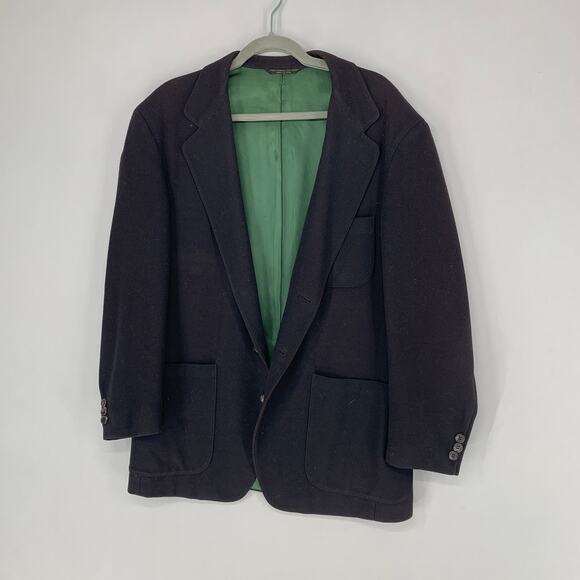 Banana Republic Men Coat M Black Wool Adventure Outfitters Vintage 90s Overcoat
